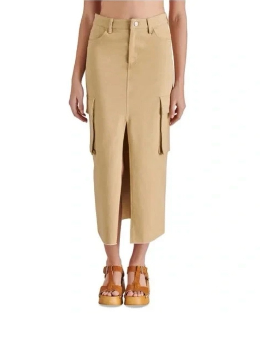 NWTs Women's Steve Madden Women's Benson Midi Cargo Skirt Size 6 - Mushroom